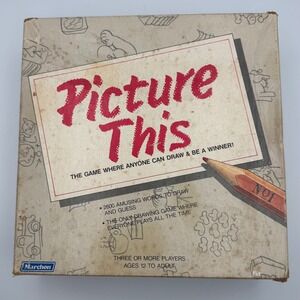 Vtg Picture This Board Game Marcon 1987 Drawing Guess Family Fun Missing Parts‎